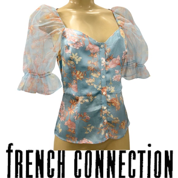 NWT $128 French Connection Diana Drape Top - Picture 8 of 8
